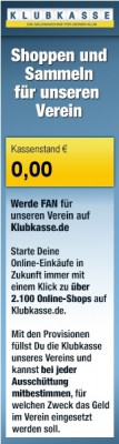 Shoppen und Geld sammeln für unseren Verein auf Klubkasse.de
