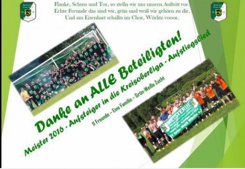 Aufstiegslied und Abschlusspräsentation zur Meisterschaft