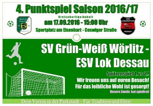 Vorschau GW Wörlitz (1.) - ESV Lok Dessau (2.)