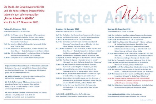Weihnachtsmarkt in Wörlitz 25.11.-27.11.
