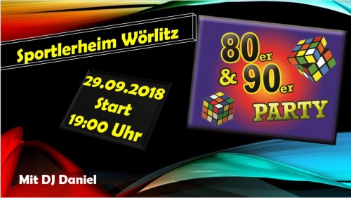 29.09.18 80er & 90er Party im Sportlerheim