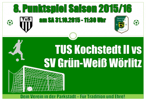 Vorschau: Tus Kochstedt II (8.) - SV Grün-Weiß Wörlitz (2.)