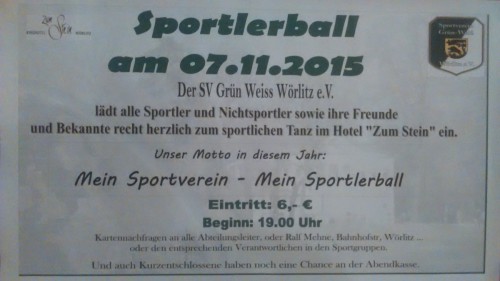 Diesen SA Sportlerball im Hotel Stein!