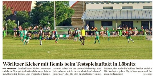 Die Wörlitzer Landesklasse-Kicker trennten sich beim Testspielauftakt