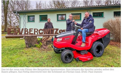 Großzügige Spenden Messerscharfes Gefährt für Bergwitzer Sportler