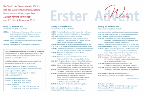 Wörlitzer Weihnachtsmarkt Erster Advent