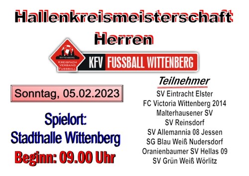 Hallenkreismeisterschaft am 5.2. in der Stadthalle WB