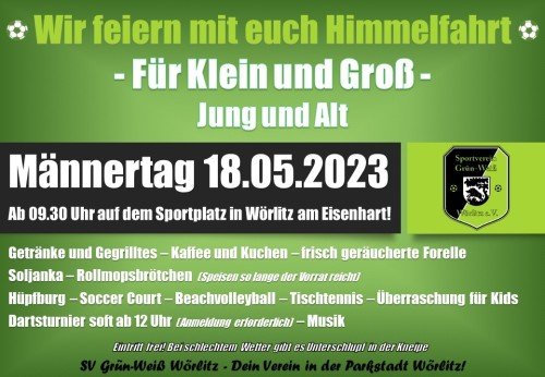 Männertag auf dem Sportplatz in Wörlitz