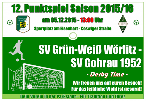 DERBY am Sa um 13 Uhr gegen Gohrau!!