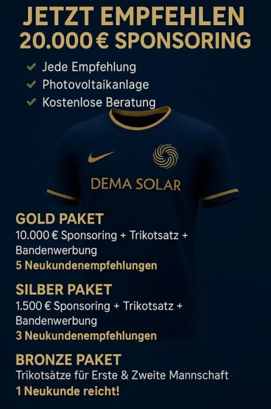 Ihr sucht einen Sponsor - Dema Solar