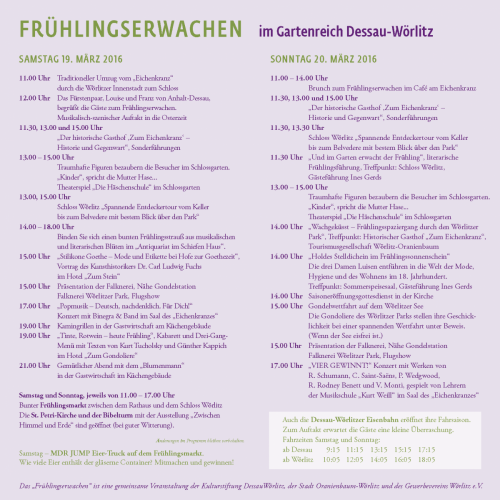 Frühlingserwachen Dessau-Wörlitzer Gartenreich startet