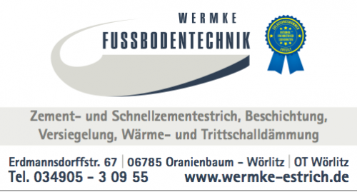 Neuer Sponsor - Wermke Fussbodentechnik - Danke!