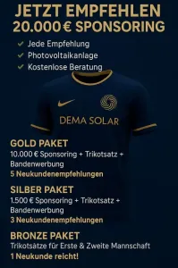 Ihr sucht einen Sponsor - Dema Solar