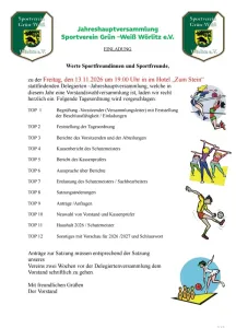 Mitgliederversammlung am 13.11.26