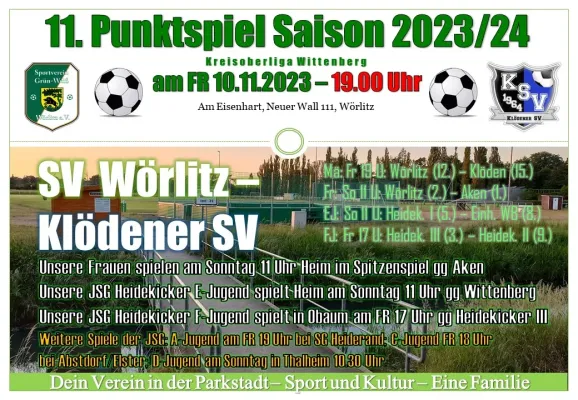 10.11.2023 SV Grün-Weiß Wörlitz vs. Klödener SV